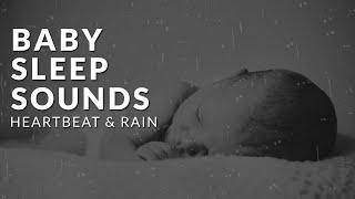 Put Baby To Sleep Fast  Heartbeat and Rain Sounds For Babies To Sleep  White Noise For Babies [upl. by Harwilll]