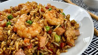 Cómo Hacer ARROZ CHINO FRITO con POLLO y CAMARONES 🍤🍤 [upl. by Boni]