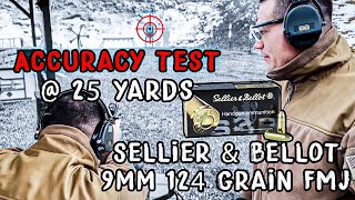 Practical Accuracy Test  Sellier amp Bellot 9mm 124 Grain FMJ  10 Shots at 25 Yards  CZ TSO [upl. by Ennayelhsa]