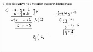 Metoda suprotnih koeficijenata  1 dio [upl. by Junia518]