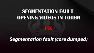 UBUNTU FIX Segmentation fault core dumped when opening videos in totem [upl. by Winthorpe]