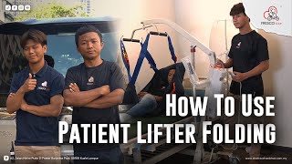 HOW TO USE  Folding Patient Lifter Transfer Chair Electric Hydraulic [upl. by Brooking]