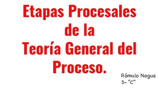 Etapas Procesales [upl. by Leissam]