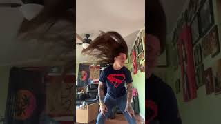 Long haired man slow motion hair flip longhair longhairmen superman puertorico pitviper [upl. by Neram]