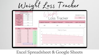 Weight Loss Tracking Spreadsheet Weight Loss Tracking Excel Sheet Weight Loss Tracker Excel Sheet [upl. by Suiraj]