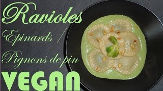 🍂 Ravioles Épinards  Pignons de pin VEGAN 🍂 [upl. by Pauly]