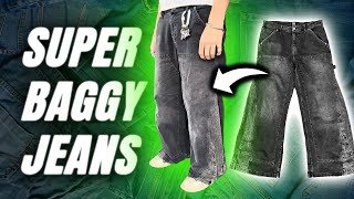 how to make FLARED BAGGY JEANS full tutorial [upl. by Sirromaj]