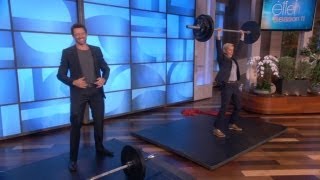 Who Can Lift More Ellen or Hugh Jackman [upl. by Godfrey]