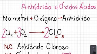 ANHÍDRIDOS U ÓXIDOS ÁCIDOS [upl. by Bryn]