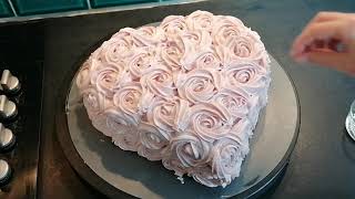 ROSE CAKE COEUR sans moule façon Framboisier ♥️ [upl. by Munford919]