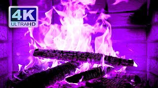 🔥 PURPLE FIREPLACE 4K Ultra HD [upl. by Koblick181]