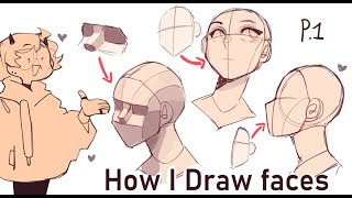 How I draw faces  pt1 facial structure planes and basic anatomy [upl. by Phionna302]