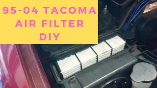 95  04 Toyota Tacoma Air Filter Replacement 5VZFE Engine [upl. by Malloy244]