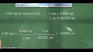 Volume conversion teaspoons tsp to ounces oz [upl. by Erickson]