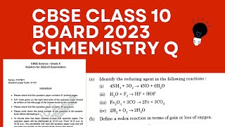 cbse class 10 chemistry previous year question oxidation and reduction class 10 reducing agent [upl. by Ramedlaw]