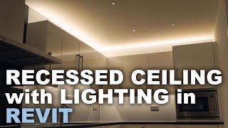 Recessed Ceiling with Light in Revit  Light Tutorial [upl. by Gizela]