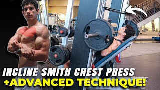 How to Incline Smith Machine Chest Press  BEST GUIDE   How to do an instant dropset [upl. by Meluhs720]