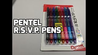 Pentel RSVP RSVP RT Ballpoint Pens 10 mm Unboxing and Review [upl. by Lebasiairam620]