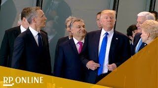 Trump drängelt Szene vom NatoGipfel sorgt für Kritik [upl. by Pry]