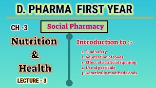 Nutrition and health  CH3  L3  Social Pharmacy  DPharm first year [upl. by Nauj]