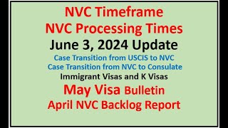 NVC Processing Times As of June 3 2024  May Visa Bulletin  April NVC Backlog Report [upl. by Ivad]