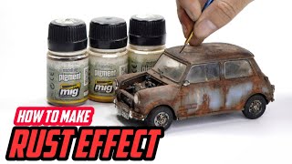 HOW TO MAKE RUSTY EFFECT  USING PIGMENT FROM AMMO MIG [upl. by Mellman]