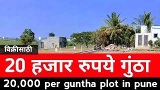 विक्रीसाठी 20 हजार रुपये गुंठा  20000 per guntha plot in pune  1 guntha NA plot in Pune [upl. by Rheba]