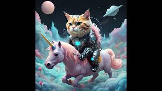 cute cat flying with unicorn 🦄cat trending viralvideo ytshorts reels shorts yt video short [upl. by Emmuela]