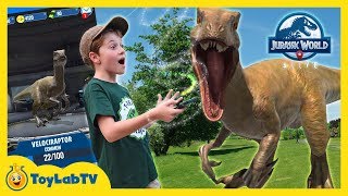 Jurassic World Alive Dinosaur Hunting Family Fun Adventure Game with Giant Life Size Dinosaurs [upl. by Jegar]