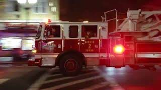 Kearny NJ Fire Department Ladder Tower 2  Squad2  Car2 Responding [upl. by Asertal531]