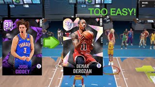 HOW TO GET A TRIPLE DOUBLE WITH AMETHYST JOSH GIDDEY HOW TO GET REBOUNDS NBA 2K22 MYTEAM [upl. by Ahtelra741]