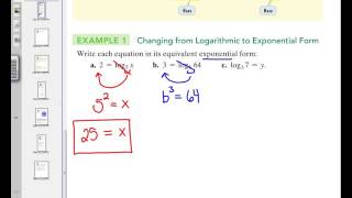 Section 32  Converting Logarithmic amp Exponential Form [upl. by Dazhahs210]