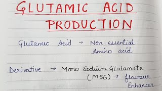 Glutamic Acid Production [upl. by Alletneuq]