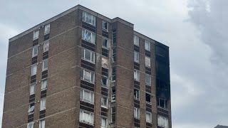 Tower block on fire in London on day of Grenfell inquiry report  AFP [upl. by Yusem]