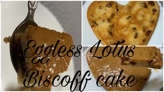 Simple and easy eggless cake with lotus biscoff cookies easy eggless cake recipe without oven [upl. by Ardnasyl]