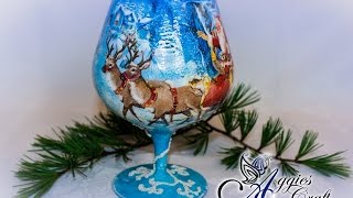 Decoupage Tutorial  Christmas Tea Light Holder [upl. by Thia]