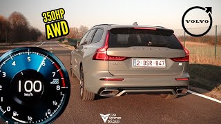 Volvo V60 T6 Recharge 350HP  0100 Acceleration TEST amp Sound Check [upl. by Esiocnarf178]