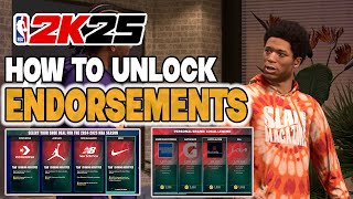 How to Unlock Endorsements to get VC and FREE SHOES in NBA 2K25 [upl. by Golanka]