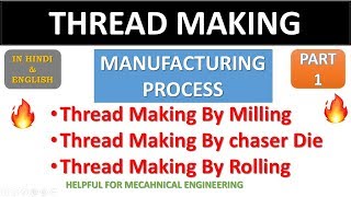 Thread Making Process by Different Method Thread Chasing Rolling amp Milling Process [upl. by Inaffit724]