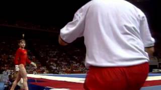 Dominique Moceanu  Vault 1  1996 US Gymnastics Championships  Women [upl. by Ehcsrop]