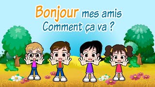 Bonjour mes amischanson pour enfants salut mes amisFrench song for kids [upl. by Mada622]