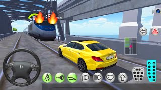 3D Driving Class 12 Bullet Train Vs Yellow Super Car Gameplay IOS [upl. by Pamelina]