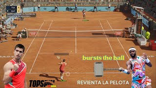 Topspin 2k25 PC  Carlos Alcaraz VS Frances Tiafoe Del Potro  MADRID  Very Hard  Gameplay [upl. by Xeno]