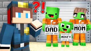 JJ Policeman Caught Mikey CRIMINAL Family in Minecraft   Maizen [upl. by Graniela]