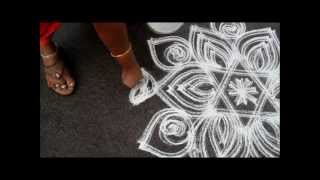 Evening kolam in Mylaporeby Chantal Jumel [upl. by Saitam]