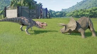 Ceratosaurus VS Triceratops  Jurassic World Evolution  Cantex [upl. by Esilehs512]