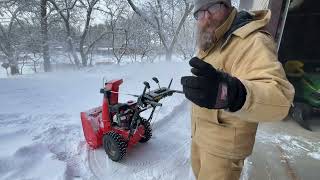 12 inches of Snow Ariens Deluxe 24 Snowblower First big snow of 2024 [upl. by Eecyac394]