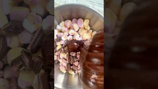 NoBake Rocky Road Recipe 5Minute Dessert 🧁🍫🍡 shorts rochyroad chocolate marshmellow [upl. by Kosey357]