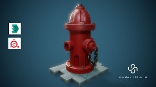 TIMELAPSE Game Asset Stylized Fire Hydrant  3dsMaxSubstance Painter [upl. by Alemrac690]