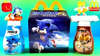 SONIC 2 McDONALDS HAPPY MEAL TOYS MILK APPLE SLICES BOX CAJITA FELIZ JUGUETES MOVIE APRIL MAY 2022 [upl. by Meadows805]